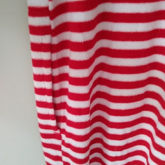 Nick & Nora One Piece Stripes Monkey Footed Pajama Medium Red White - Picture 5 of 16